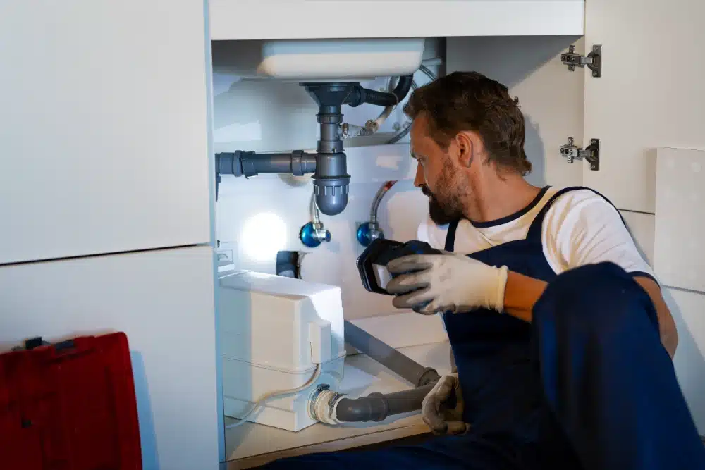 plumbing professional doing his job Plumbing Leak Detection